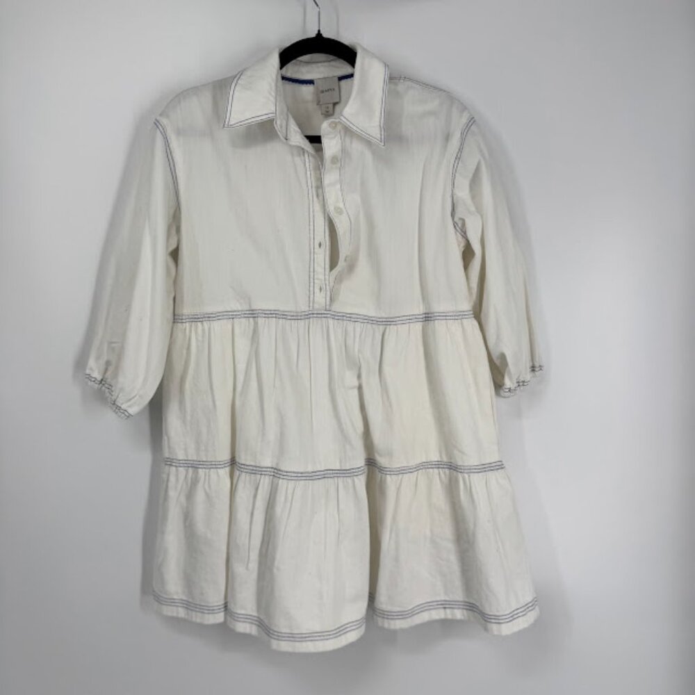 Maeve The Bettina Denim Tiered Mini Shirt Dress Size XS - Picture 5 of 14